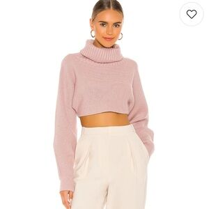 L'Academie Maven Crop - Blush Pink Turtleneck Sweater